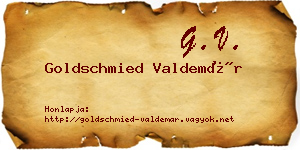 Goldschmied Valdemár névjegykártya